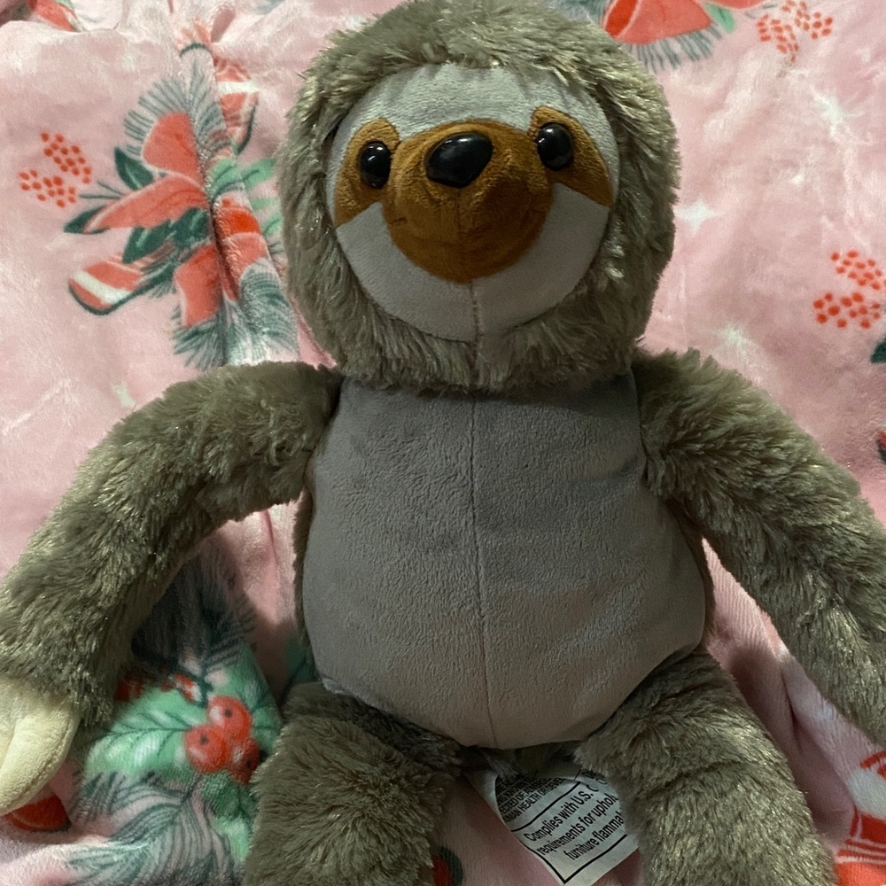 Adorable Gray Sloth Plush Toy